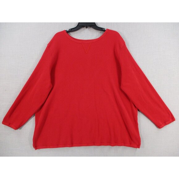 Woman Within Ribbed Plus Size Soft Knit Long Sleeve Top 30/32 3X Red - Picture 1 of 8